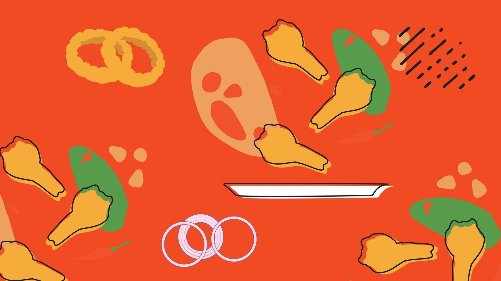 Chicken Nuggets and Fries Background vector