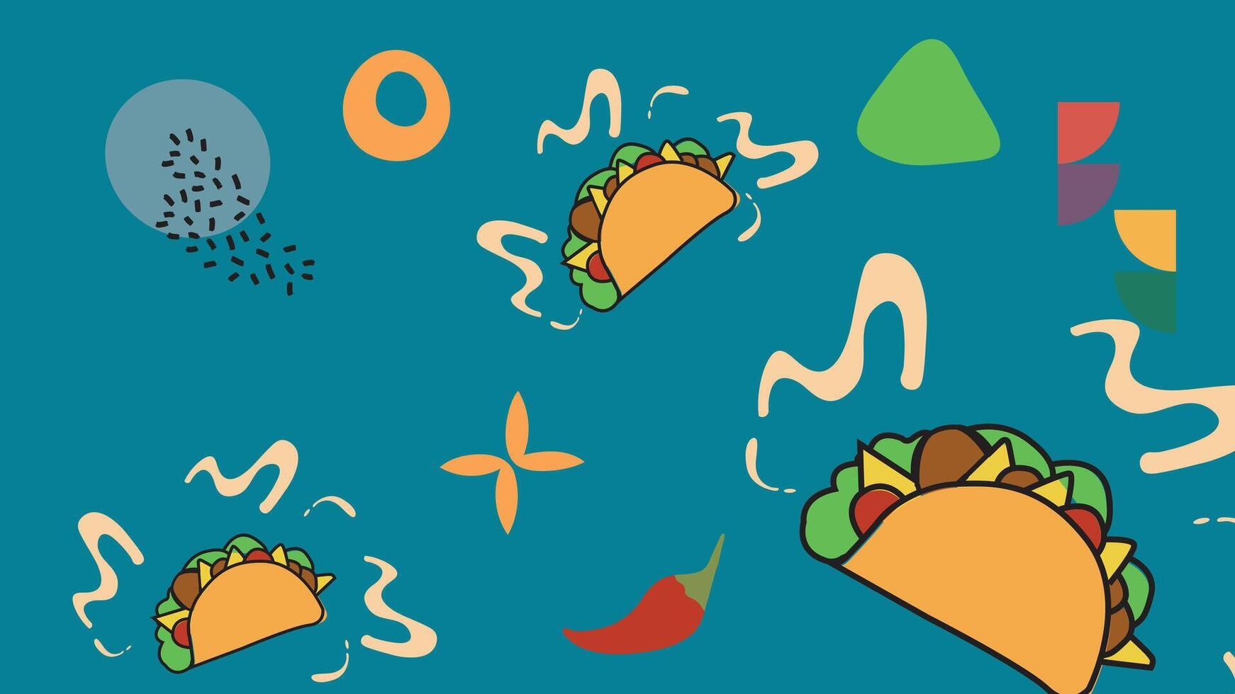 Crispy Tacos and Soda Background vector