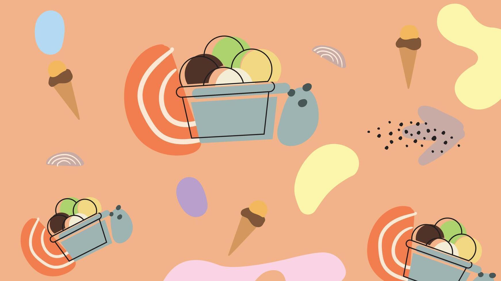 Mint and Vanilla Ice Cream Background vector