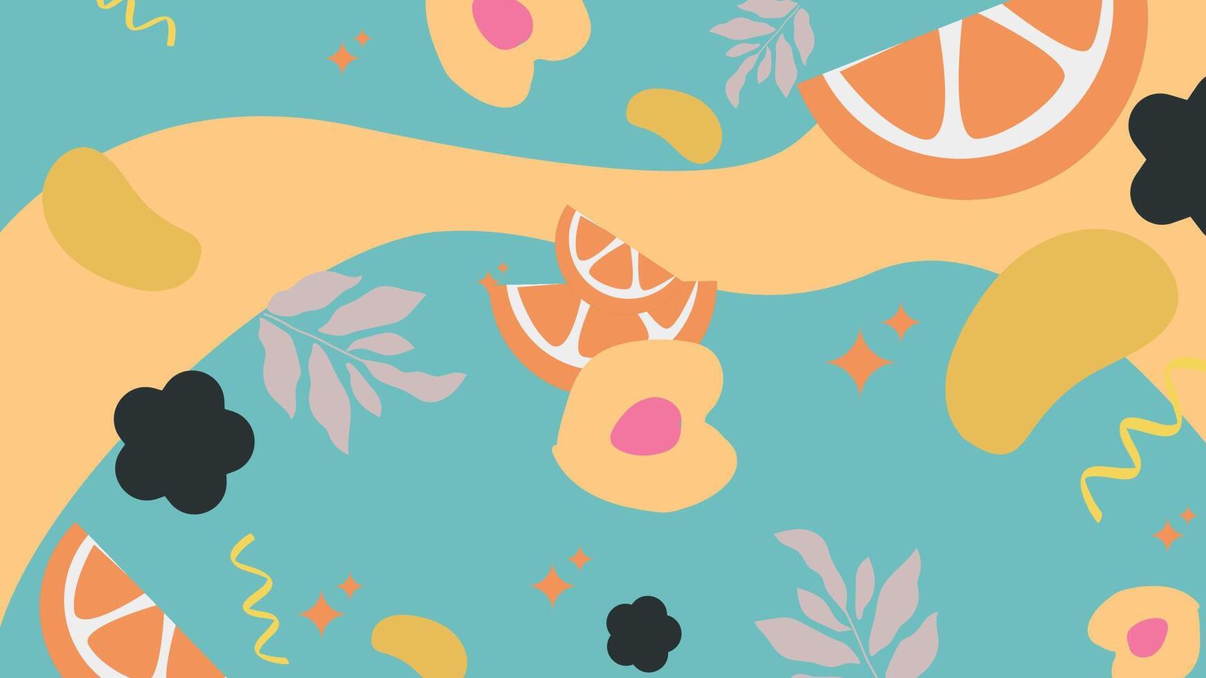 Orange slice abstract background vector