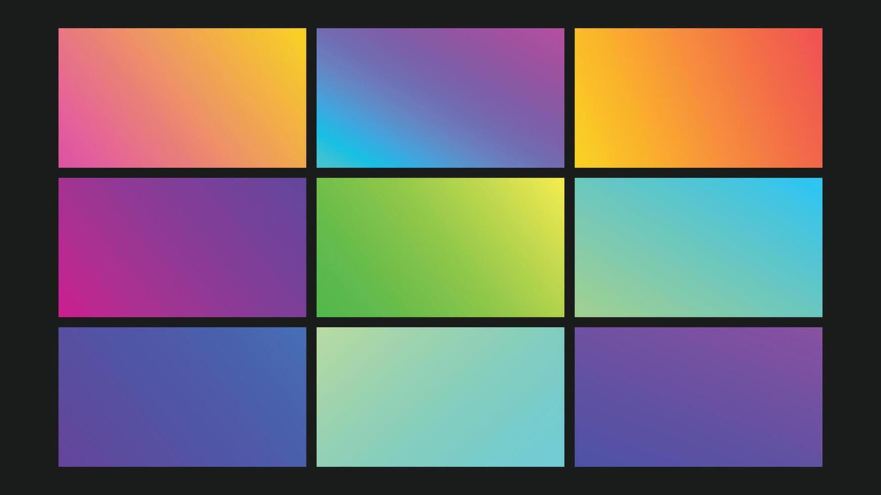 Colorful Gradient Abstract Background Set vector
