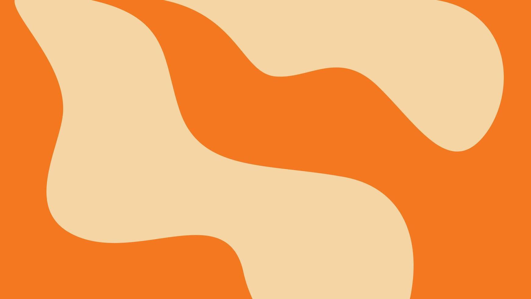 Beige and orange abstract waves background vector