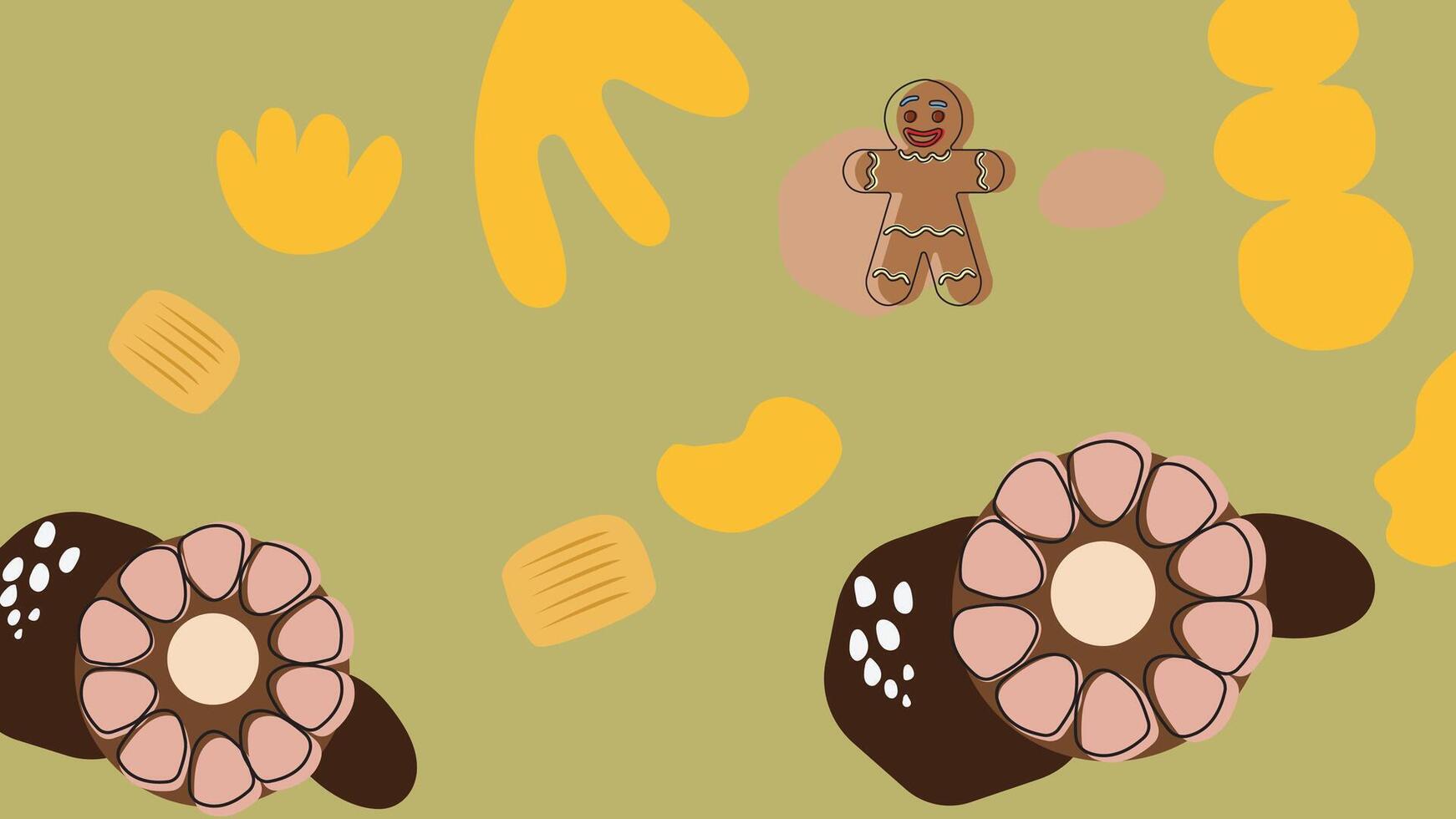 Chocolate and biscuit sweets mix background vector