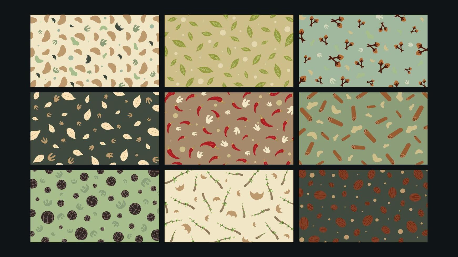 Natural Footprint Texture Background Set vector