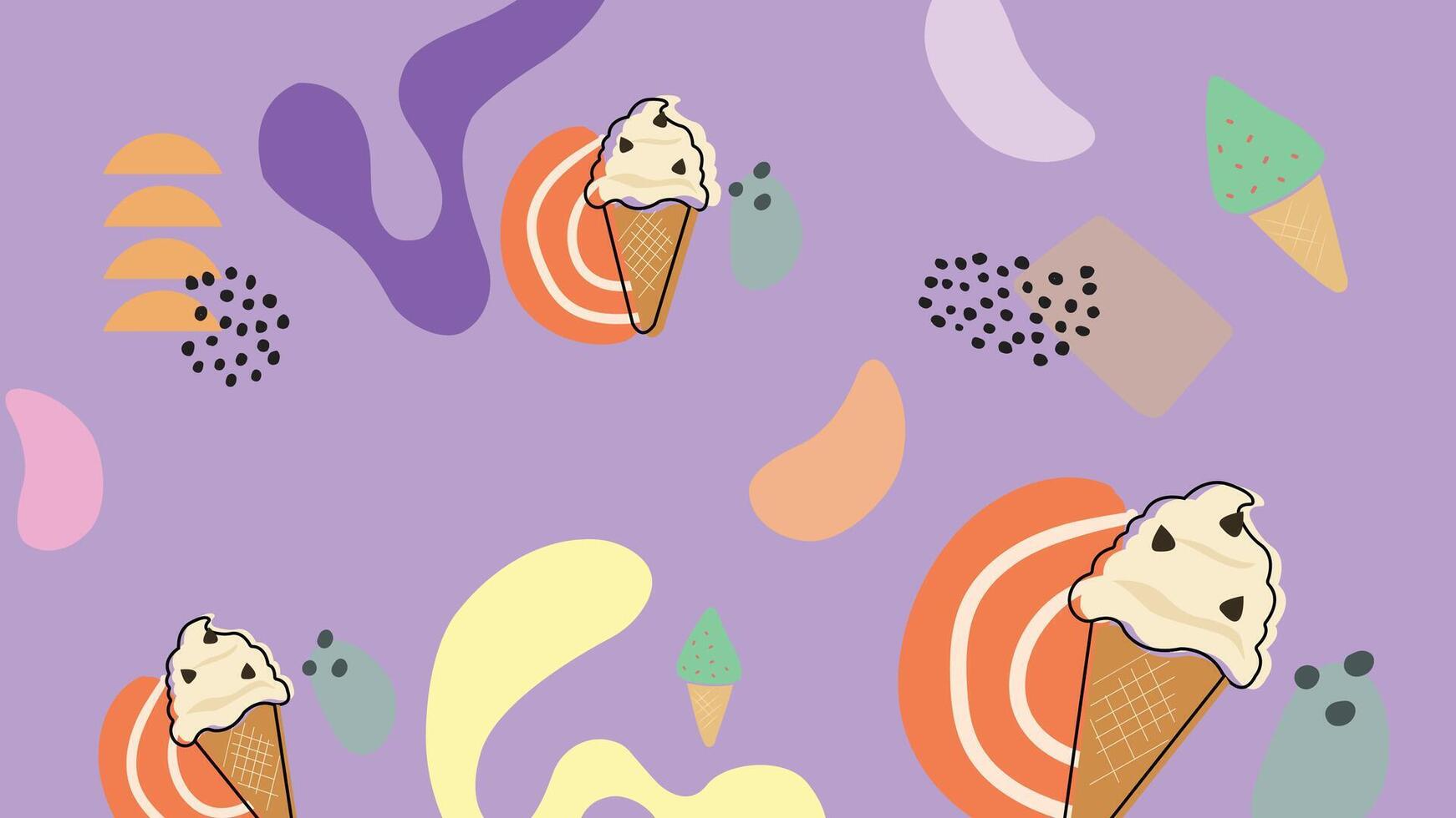 Happy Ice Cream Cone Background vector