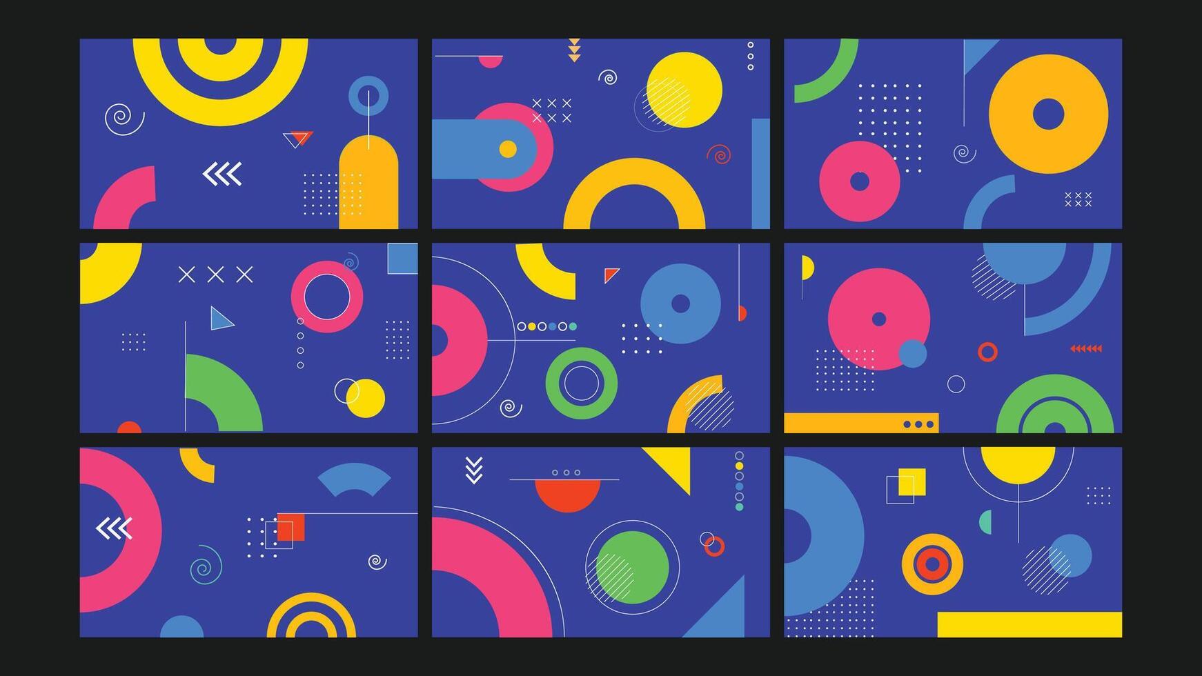 Playful Colorful Abstract Background Set vector