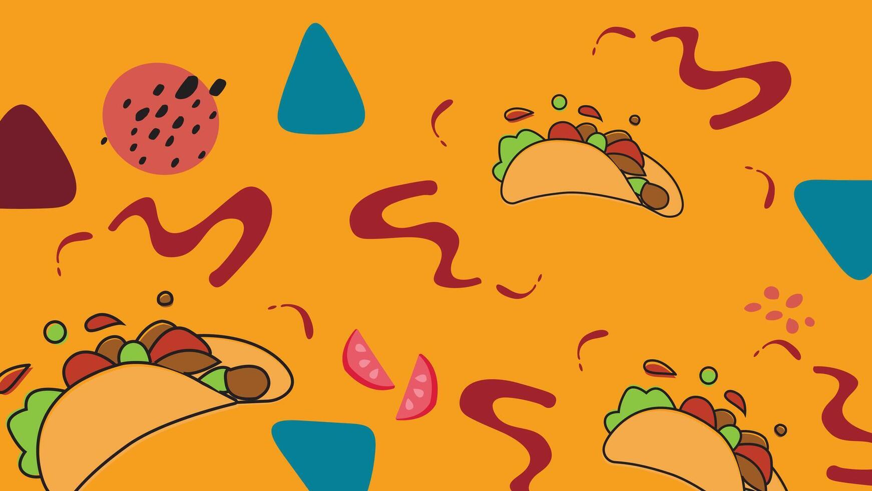 Taco and Leaf Graphic Background vector
