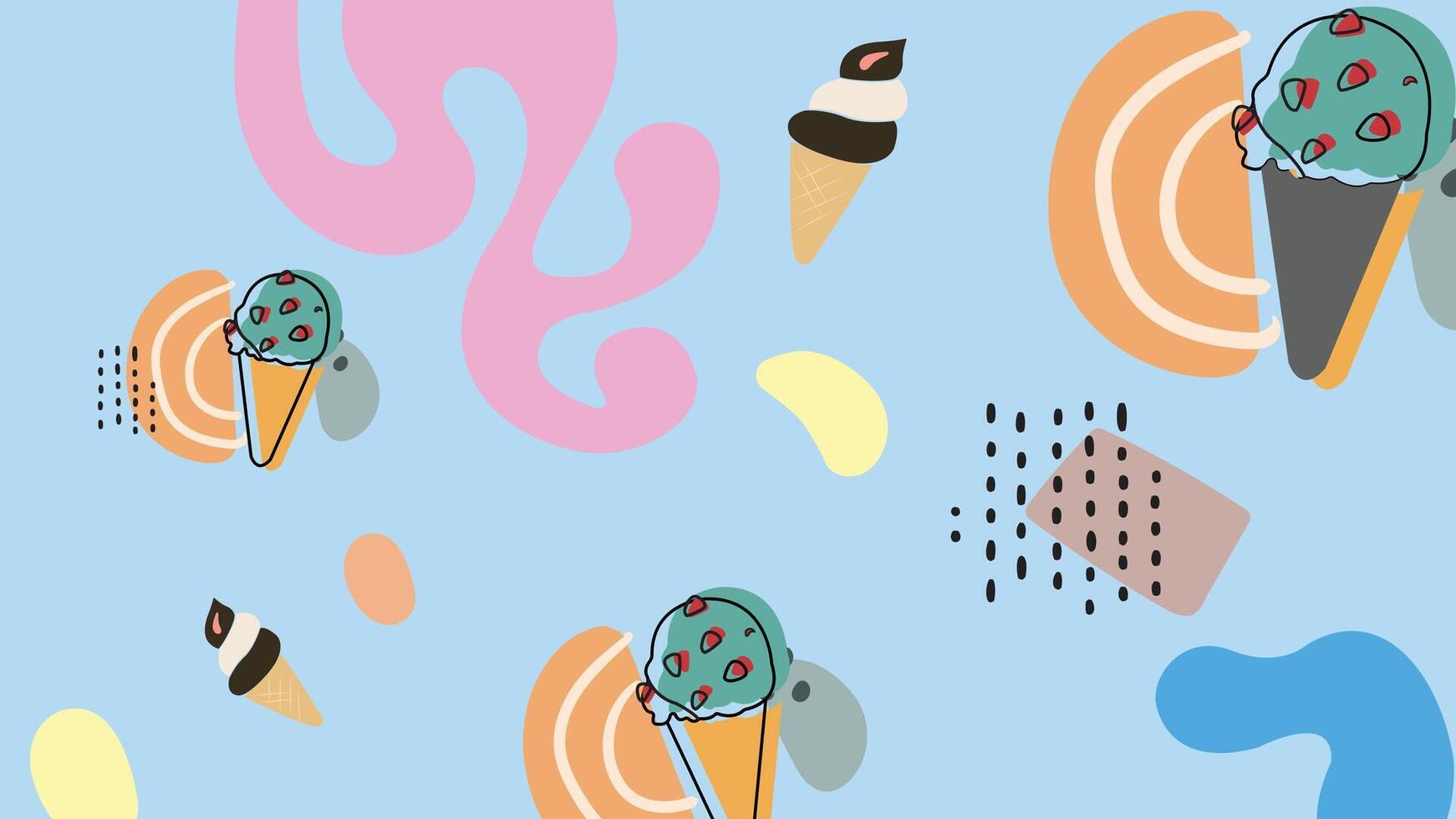 Ice Cream Bucket Delight Background vector