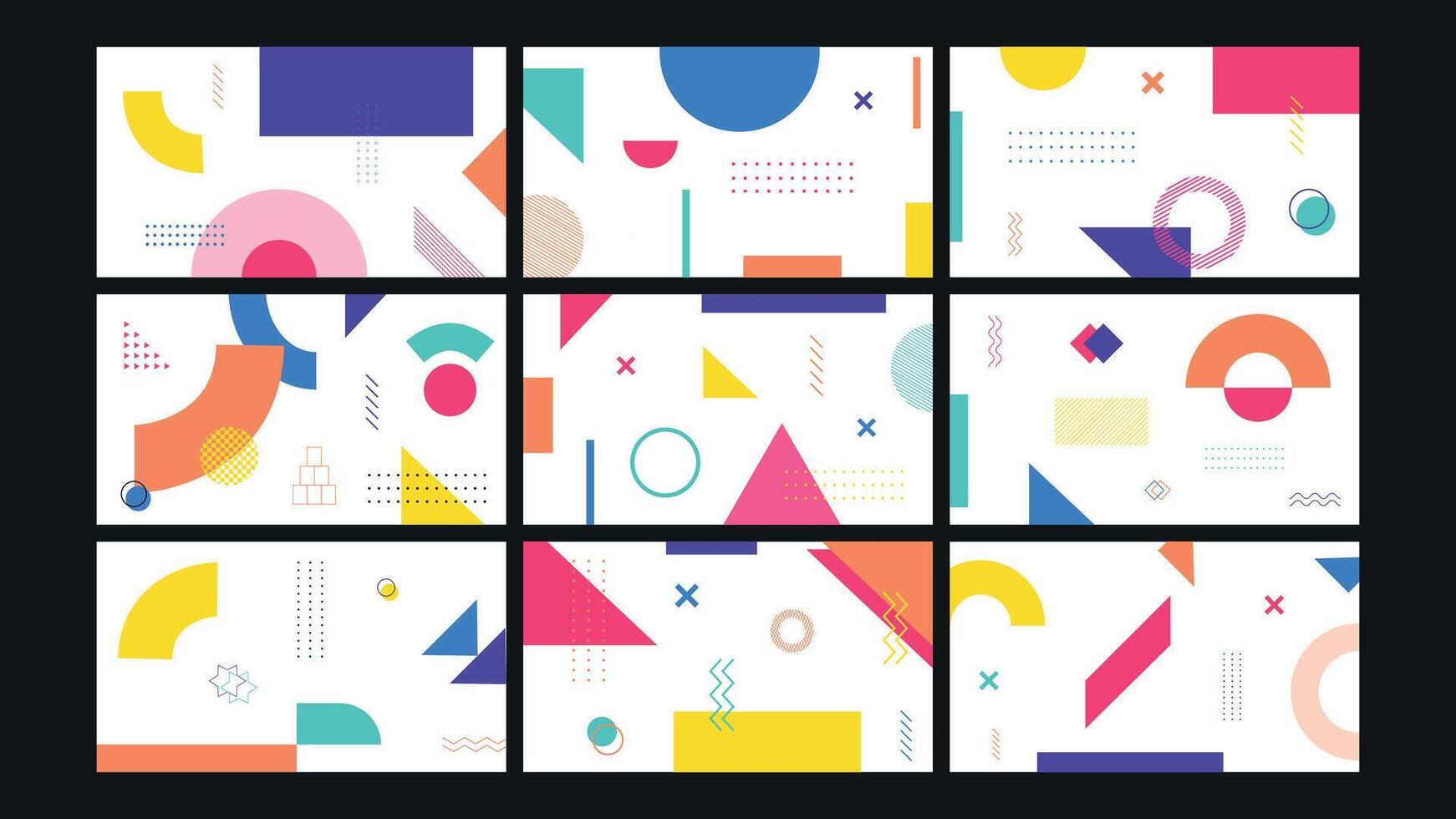 Minimal Geometric White Background Set vector