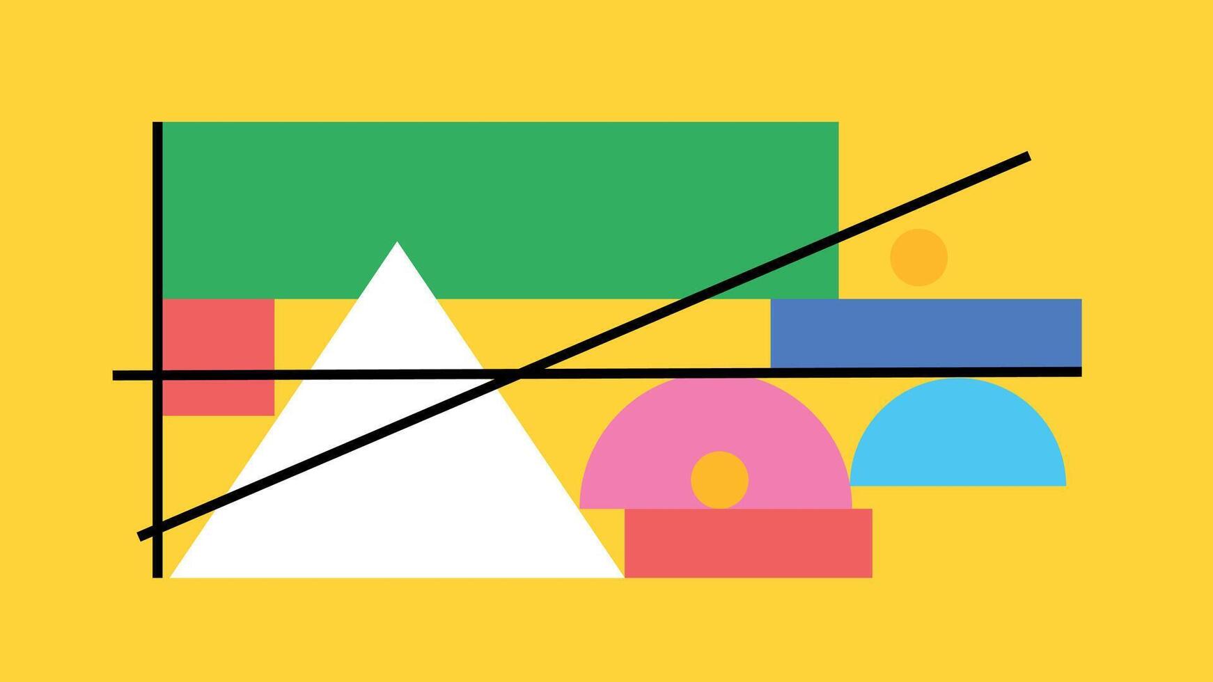Playful Bauhaus background vector
