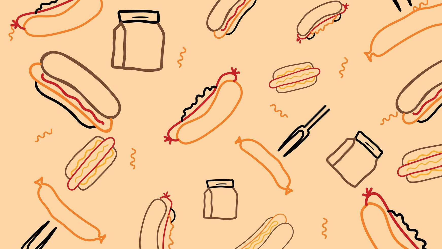 Retro snack icons background vector