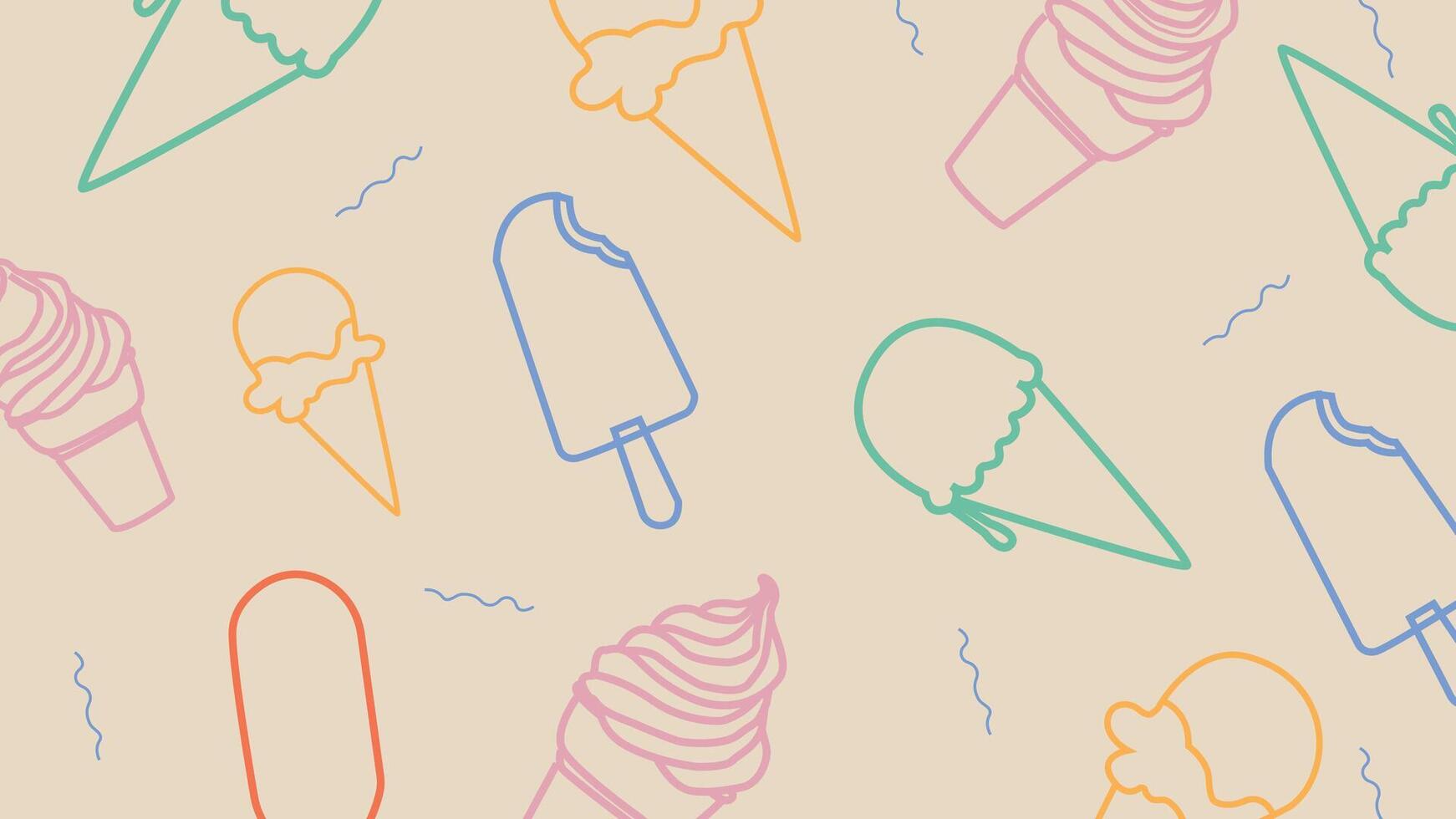 Ice cream fun background vector
