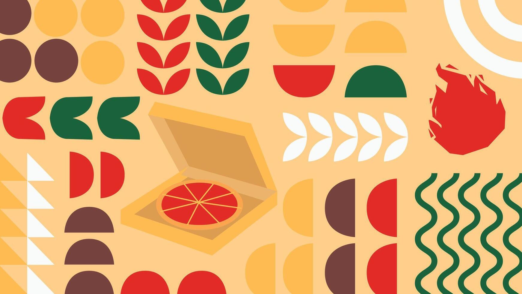 Pizza box graphic background vector