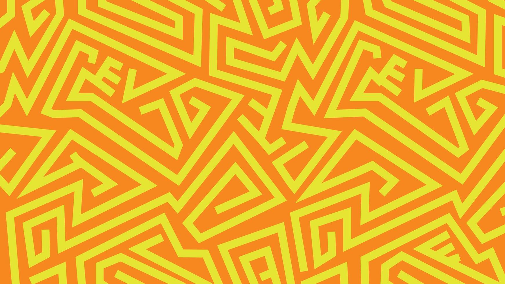 Retro yellow line art on orange background vector