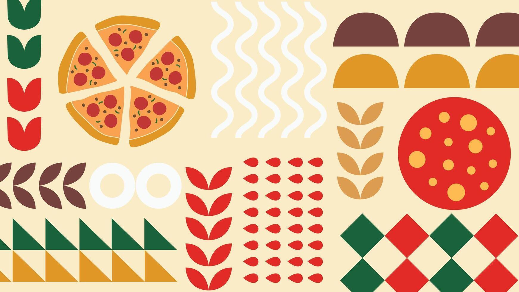 Rustic pizza oven background vector
