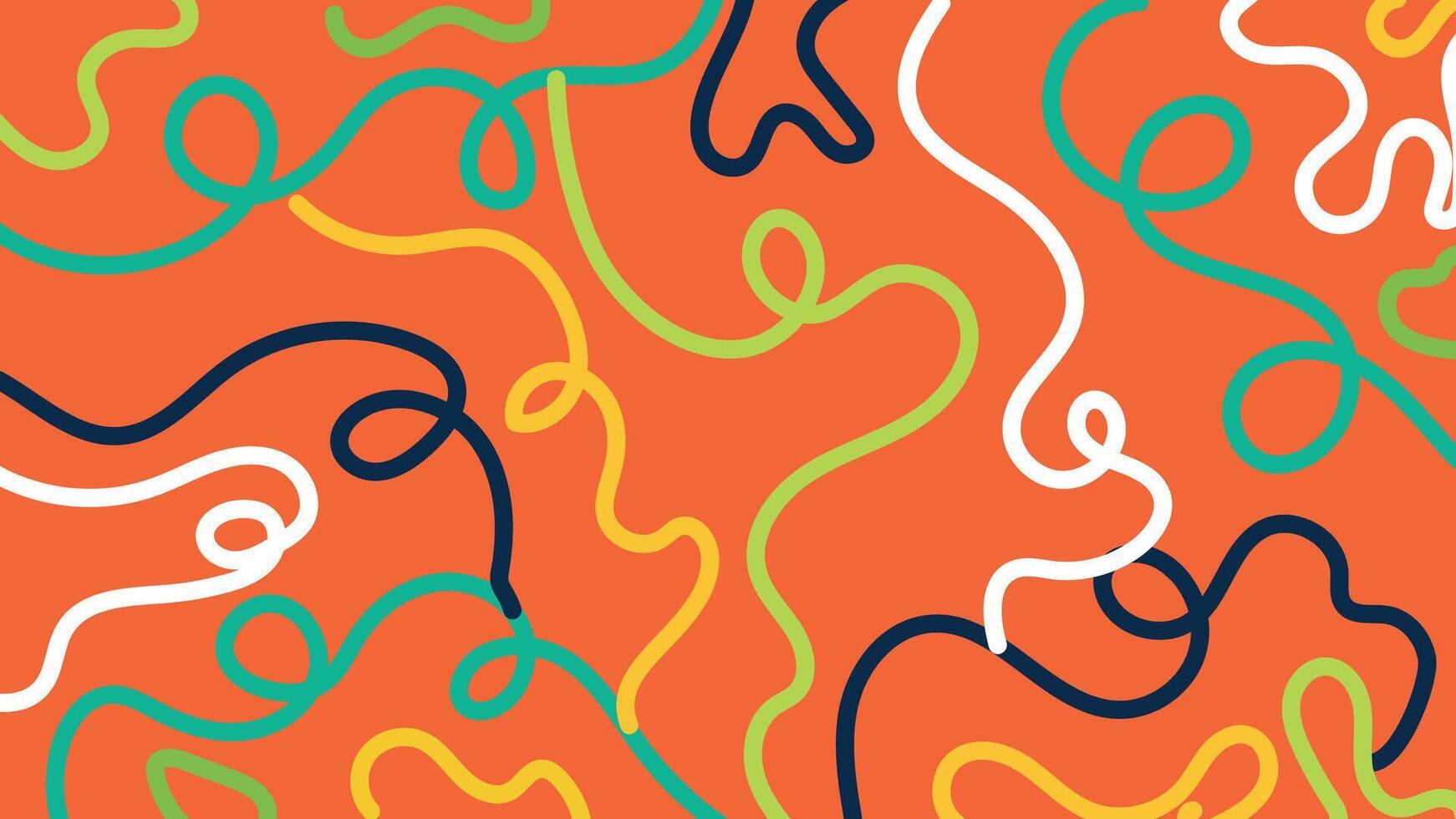 Yellow tangled squiggle background vector