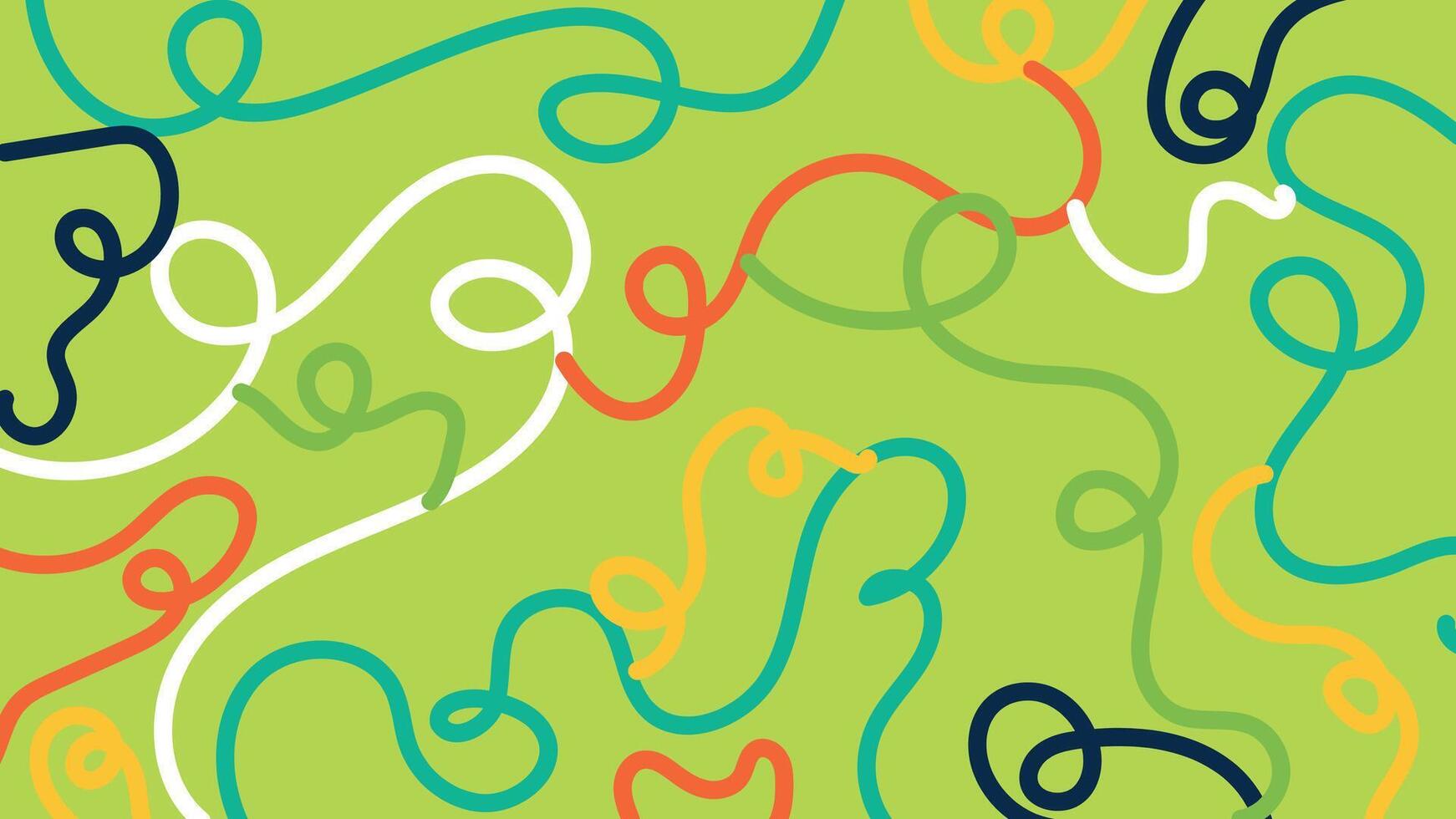 Green squiggle chaos background vector
