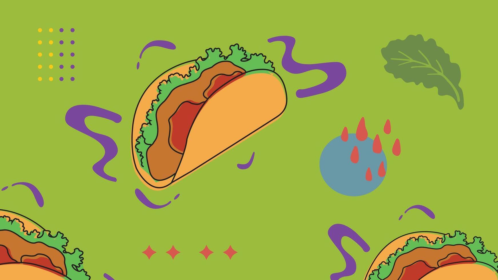 Cheesy Taco Explosion Background vector