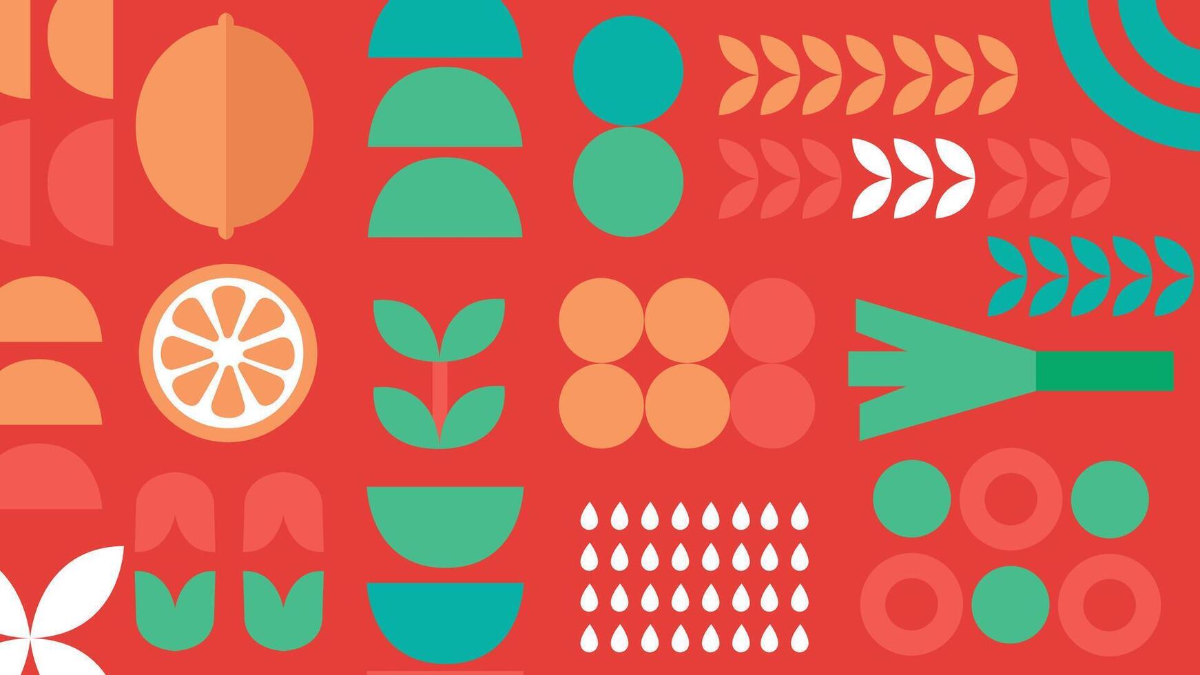 Pumpkin and radish graphic background vector