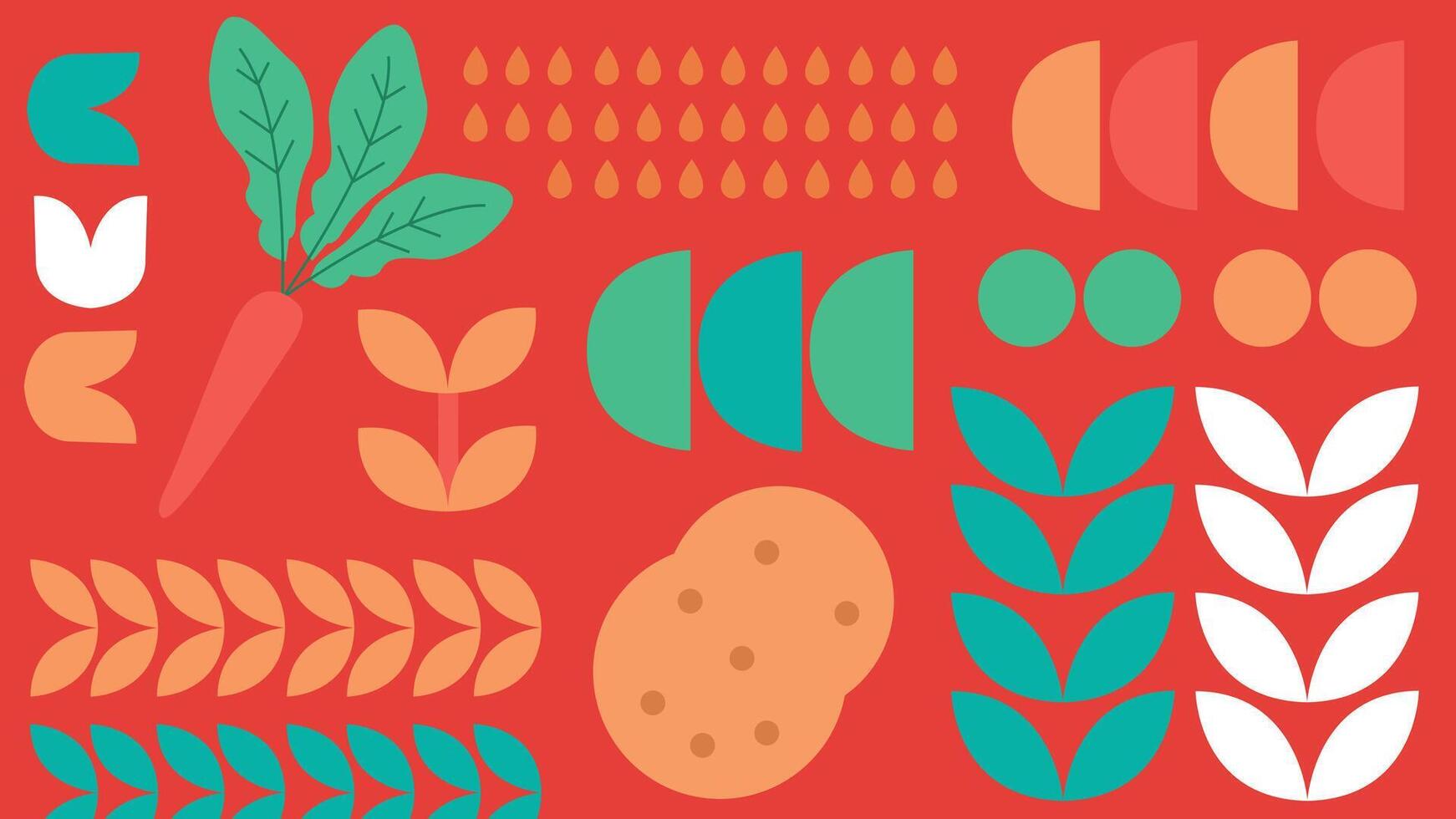 Abstract carrot and potato background vector