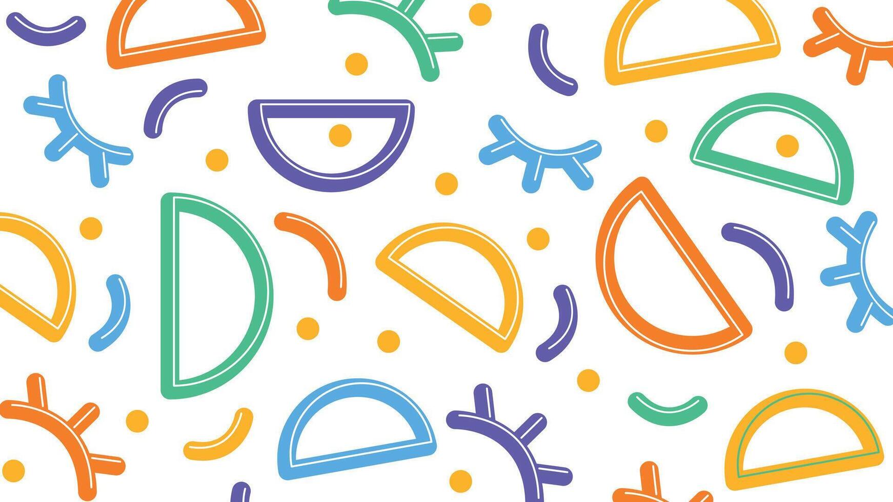 Geometric squiggle and hexagon background vector