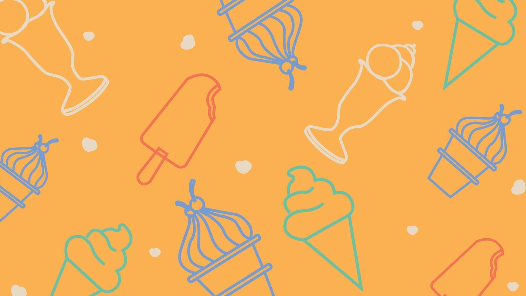 Yellow ice cream cone background vector