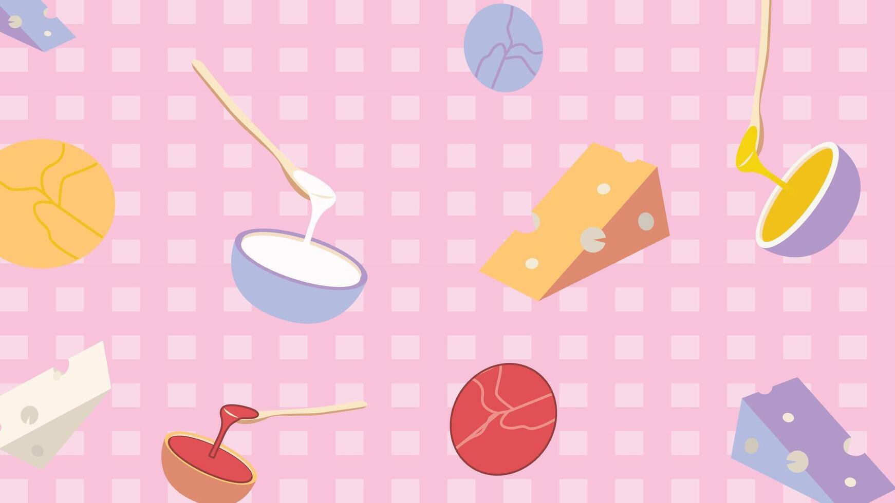 Cheese and sauce ladle background vector