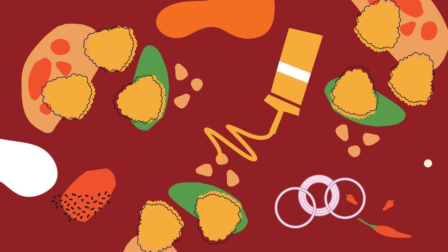 Chicken and Fries Fast Food Background vector