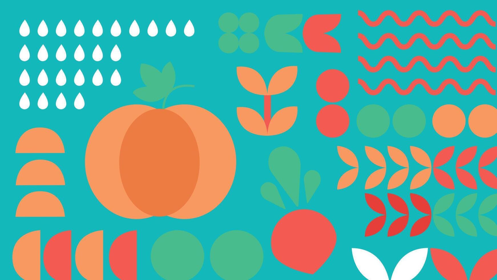 Citrus and leek abstract background vector