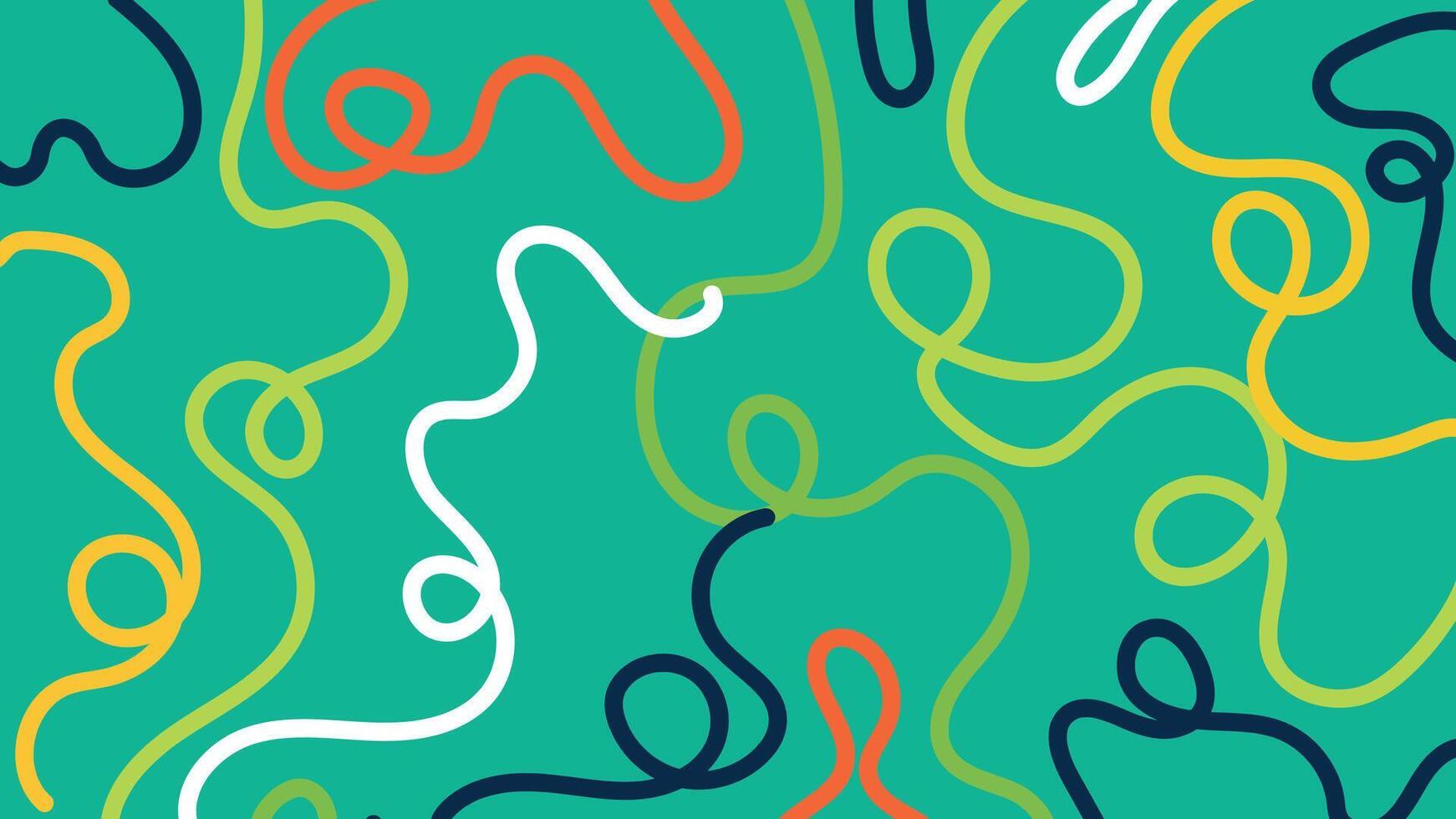 Teal abstract squiggle background vector