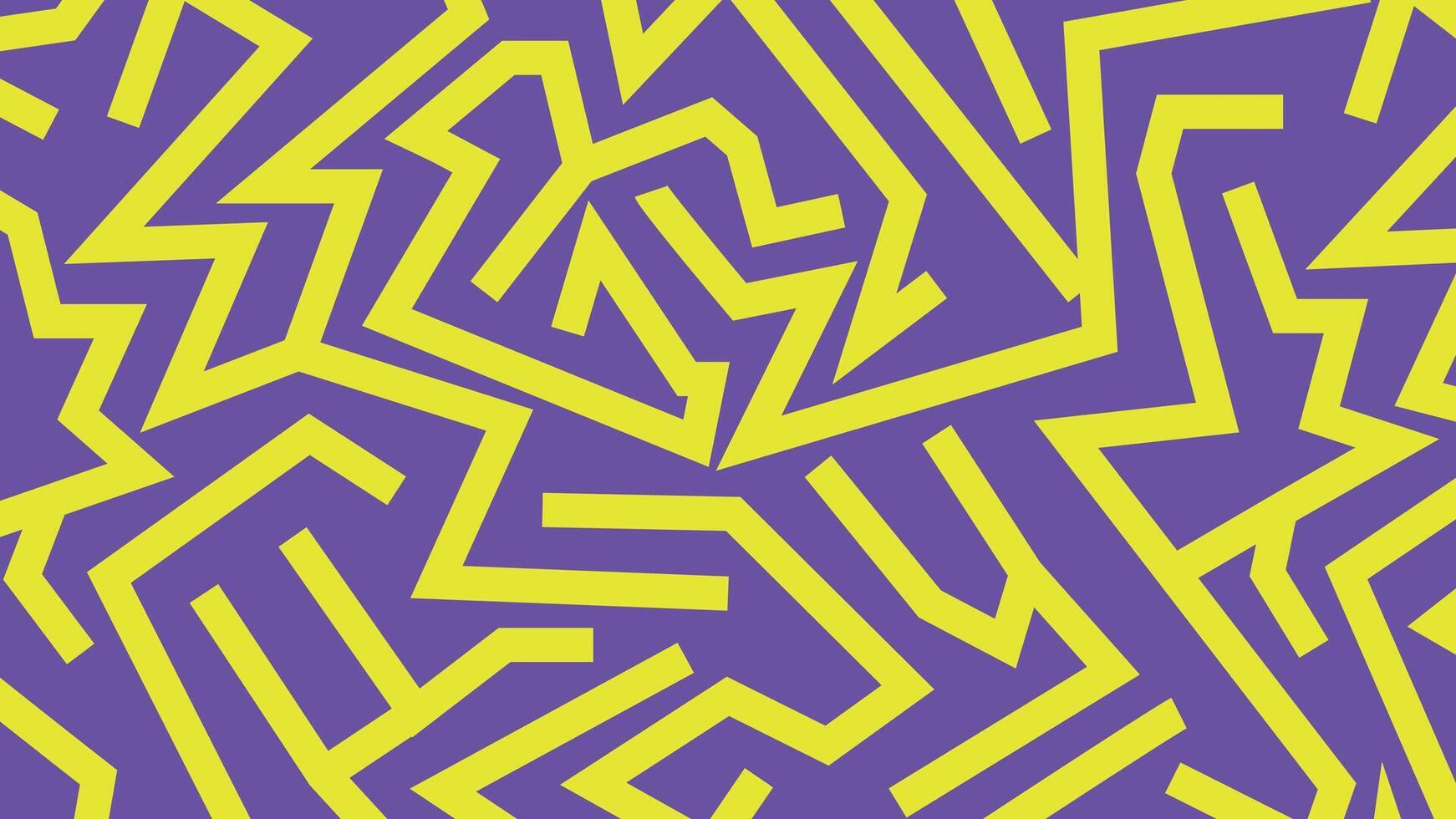Vibrant yellow angular strokes purple background vector