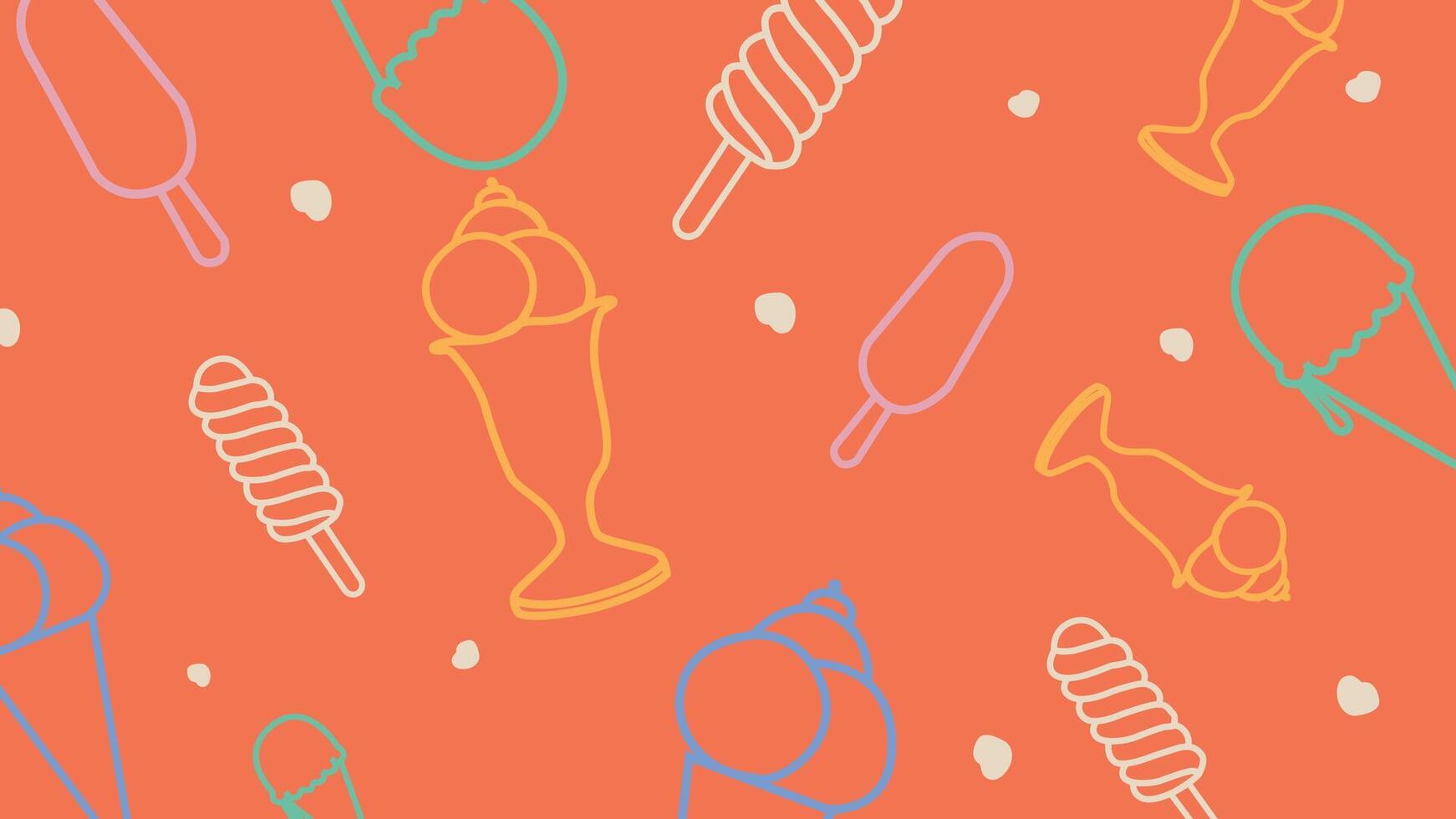 Ice cream outline background vector