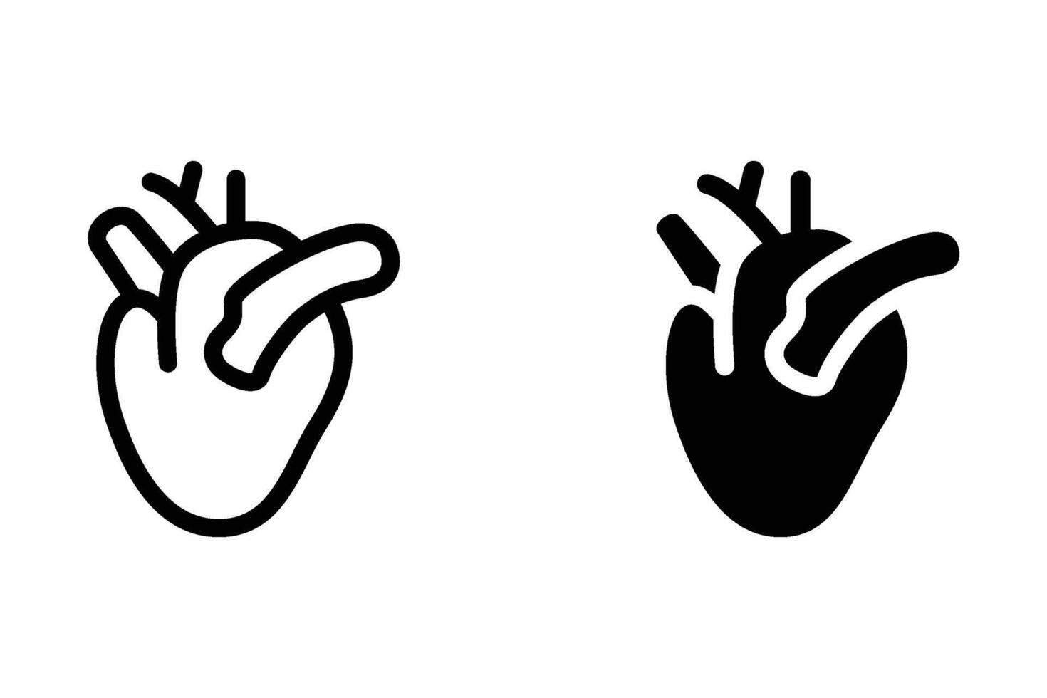 Human Heart icon set. for mobile concept and web design on white background vector