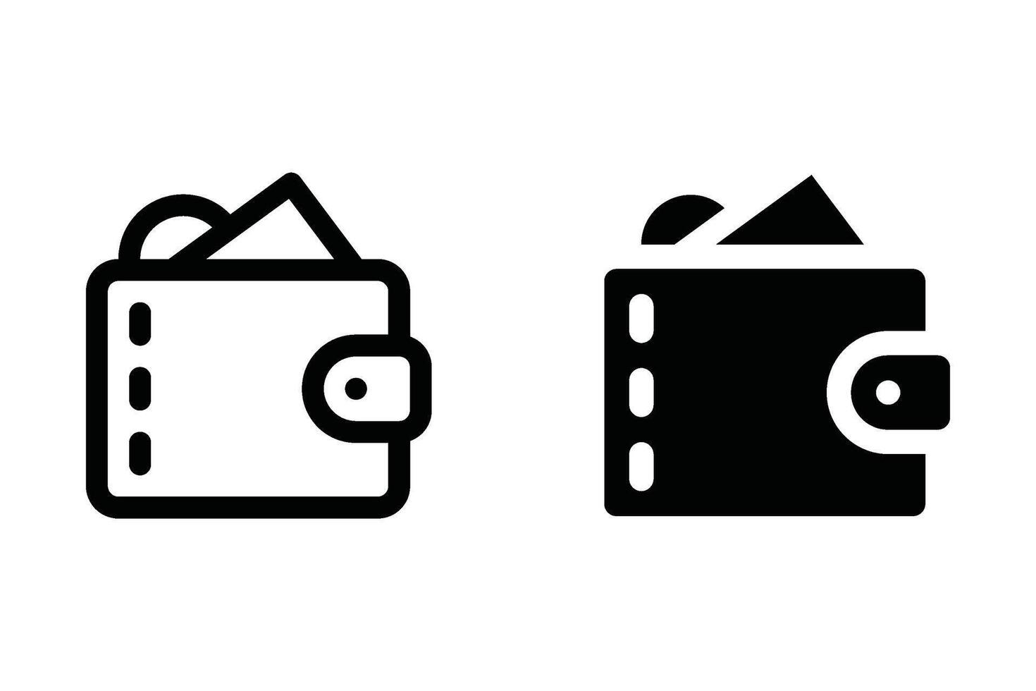 Wallet icon set. for mobile concept and web design on white background vector
