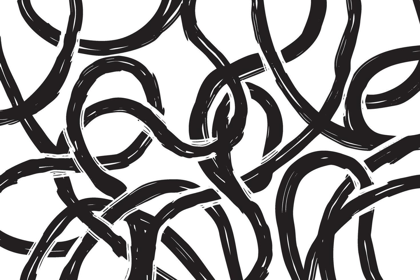 Abstract black tangled lines on a white background. Chaotic hand-drawn strokes create a dynamic and energetic pattern, perfect for backgrounds, textiles, and modern design projects vector