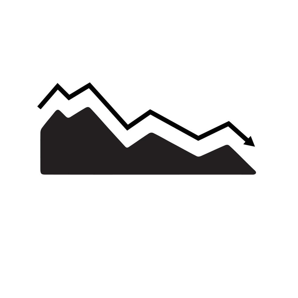 Downward Chart Icon for Finance and Data Dashboards vector