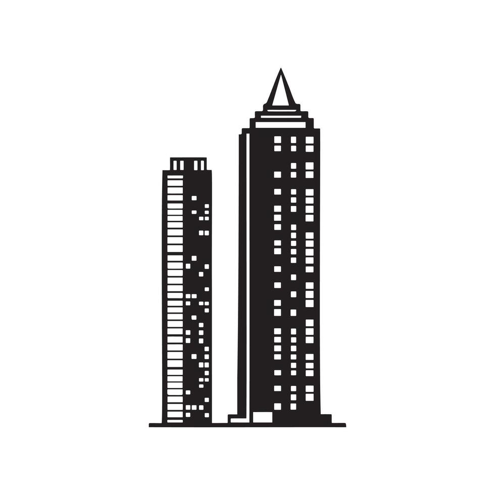 Tall Building Icon for Maps, Apps and Urban Design vector