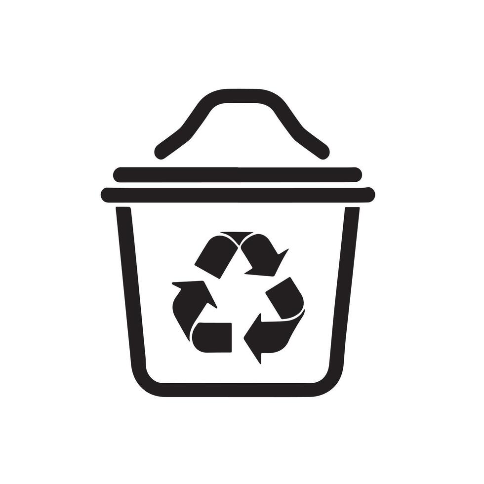 Recycle Bin Icon for Waste Sorting and Recycling Solutions vector