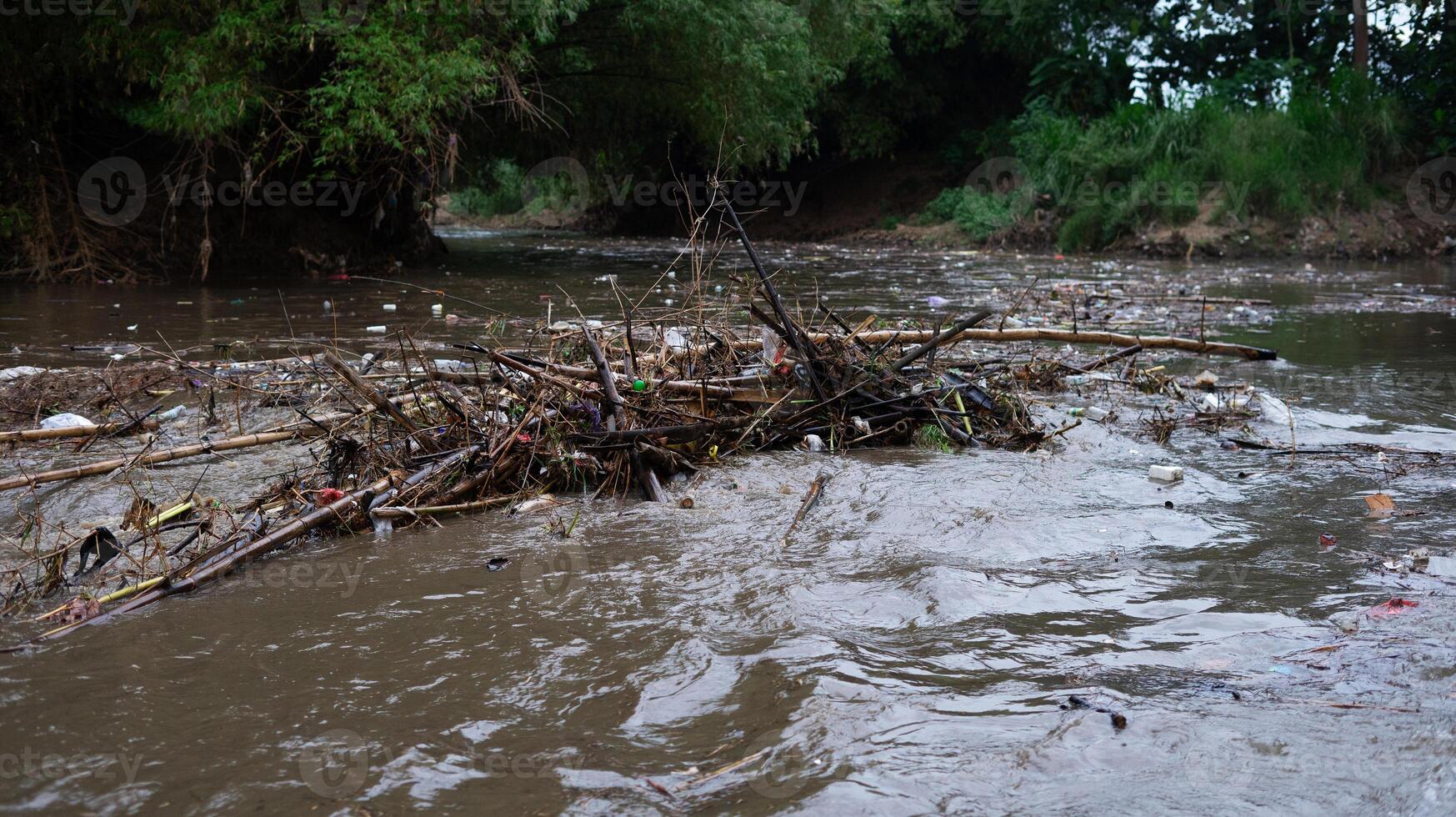 long river waste that is contaminated background photo