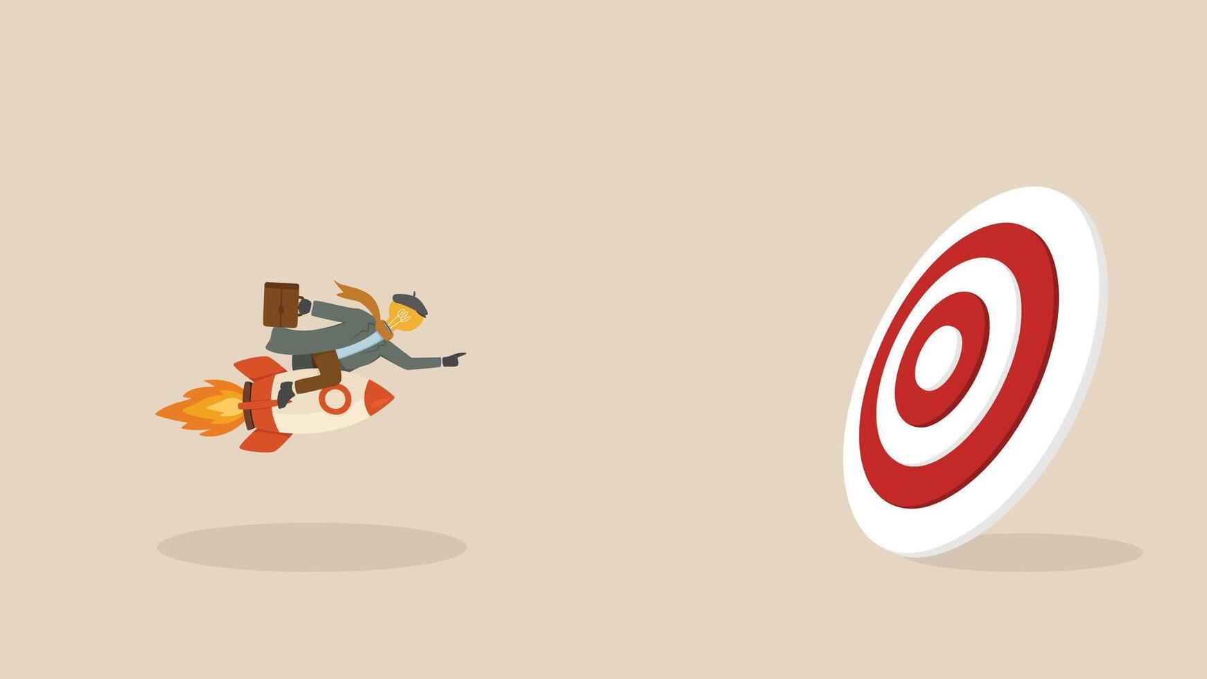 Creative Lightbulb character on target vector