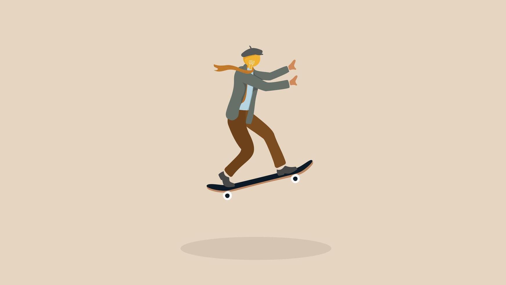 Creative Lightbulb character scatboard vector