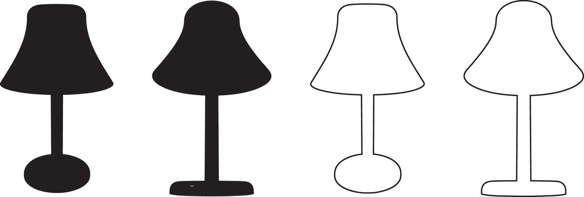 small lamp silhouette vector