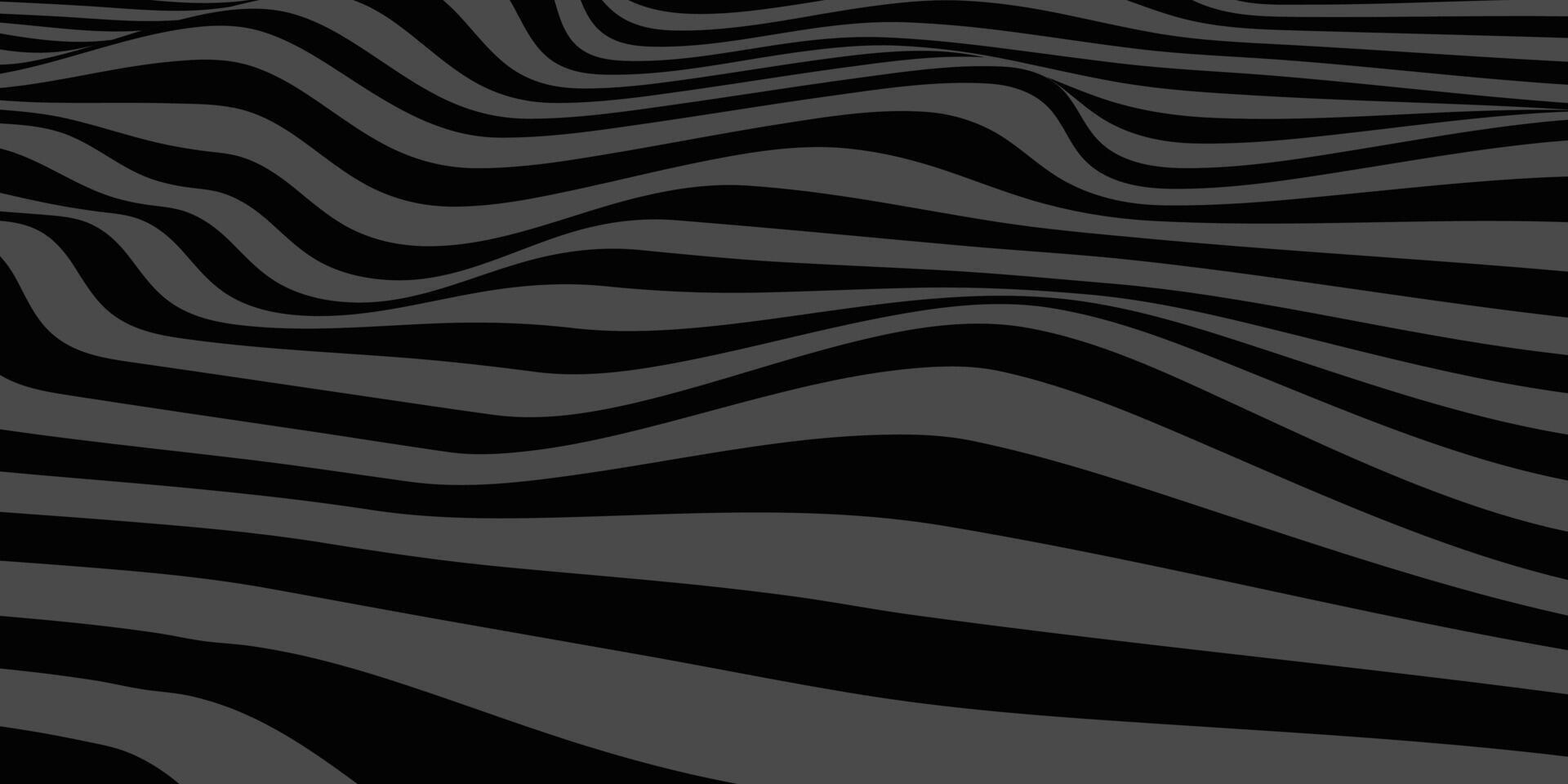Black on white abstract perspective line wave stripes with 3d dimensional effect isolated on white background vector