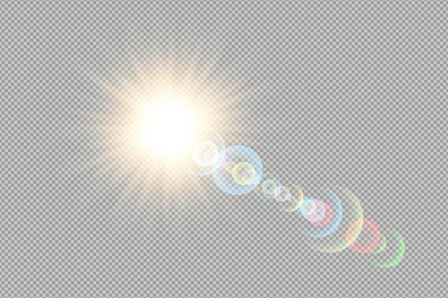 A bright light sun flare effect vector
