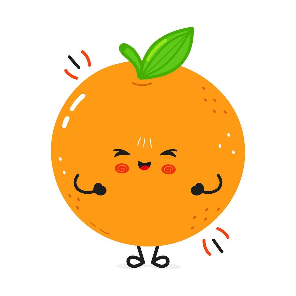 This adorable cartoon Orange character is all smiles and ready for fun with its cute expression. vector