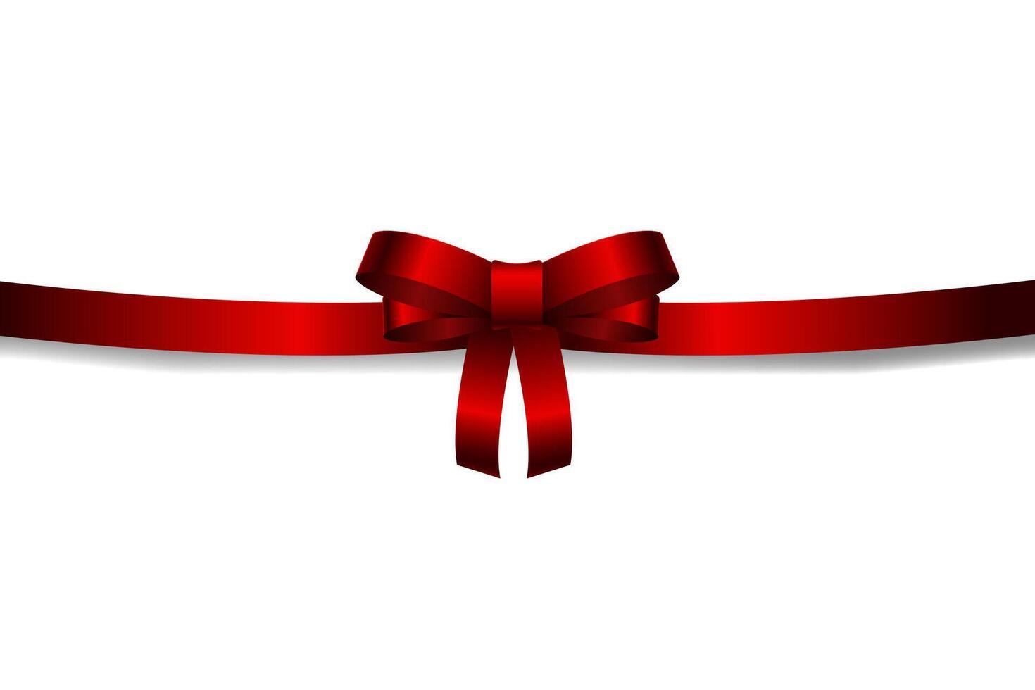Red Ribbon and Bow on White Background vector