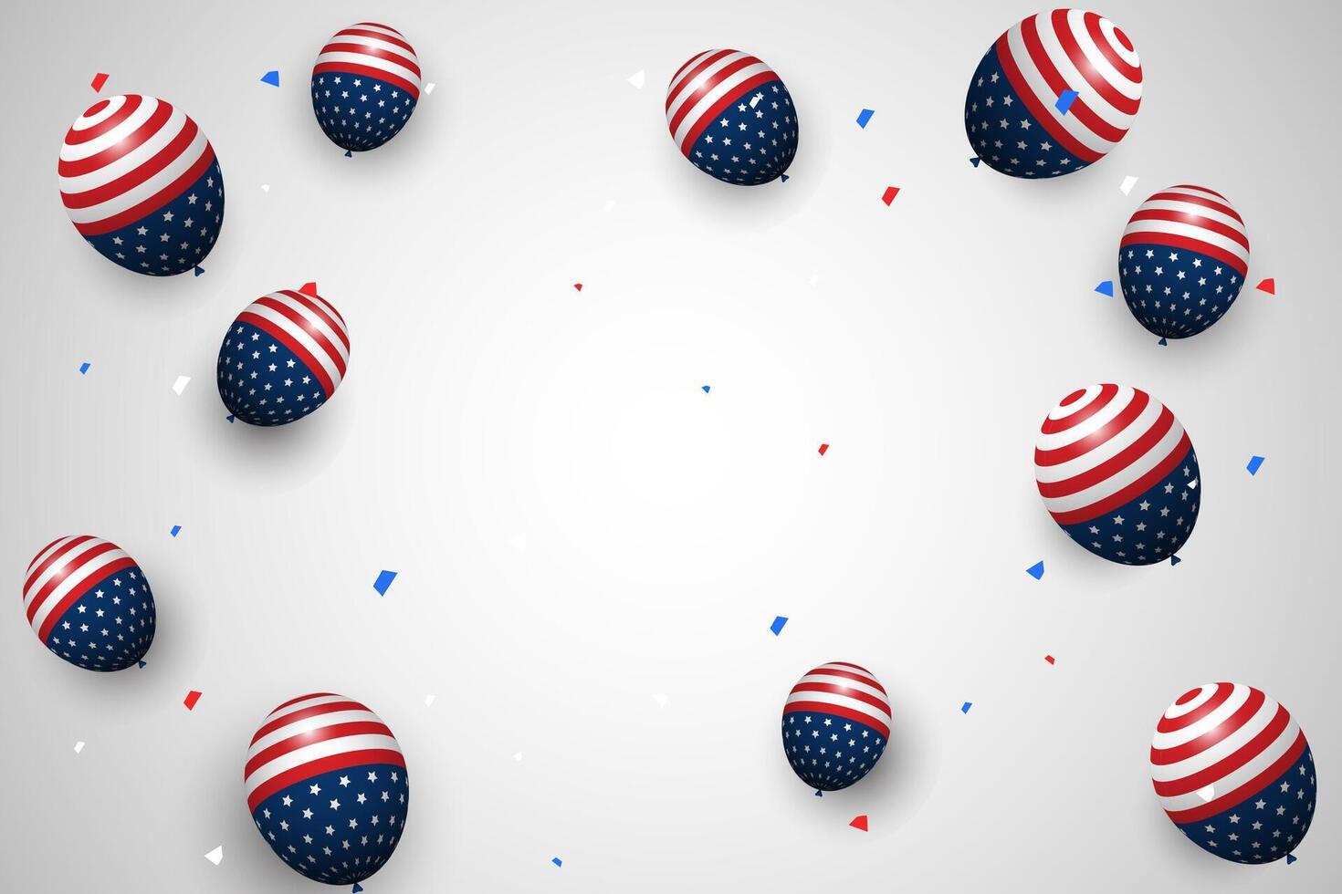background of balloon theme of American independence day for banner and web background vector