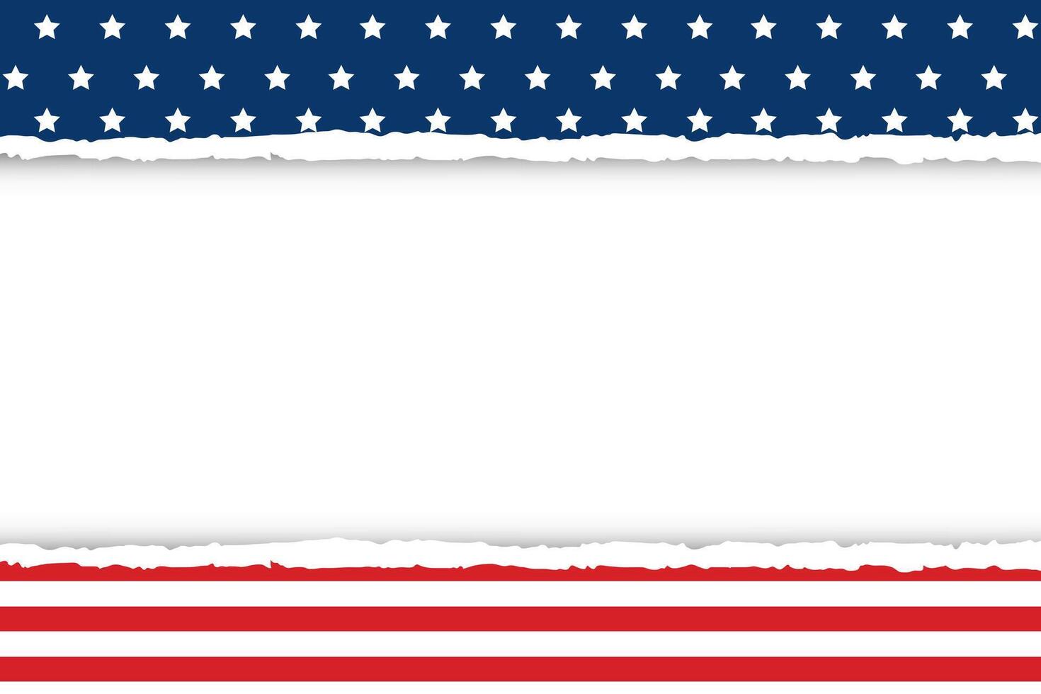 easy use border with the American flag in a torn paper style vector