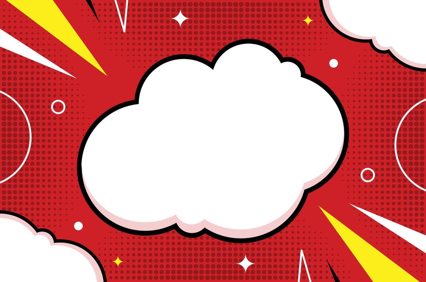 Retro Pop Art Halftone Comic Background with Funky Chat Balloons vector