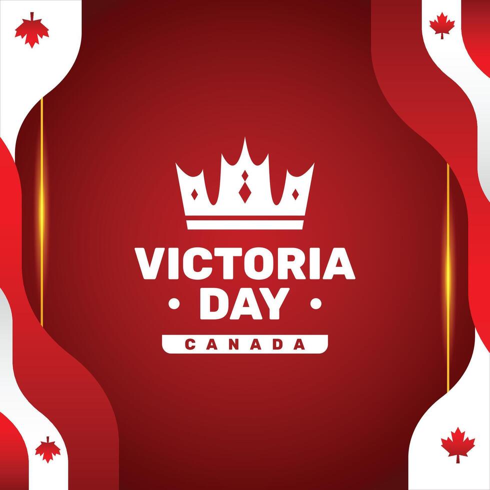 Victoria Day Celebration Background with Fireworks and Canadian Flags vector